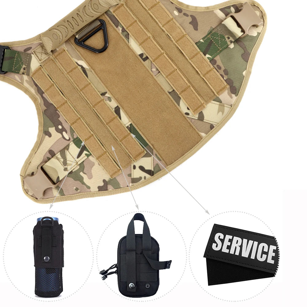 Tactical Dog Harness Leash Set for Large Dogs.