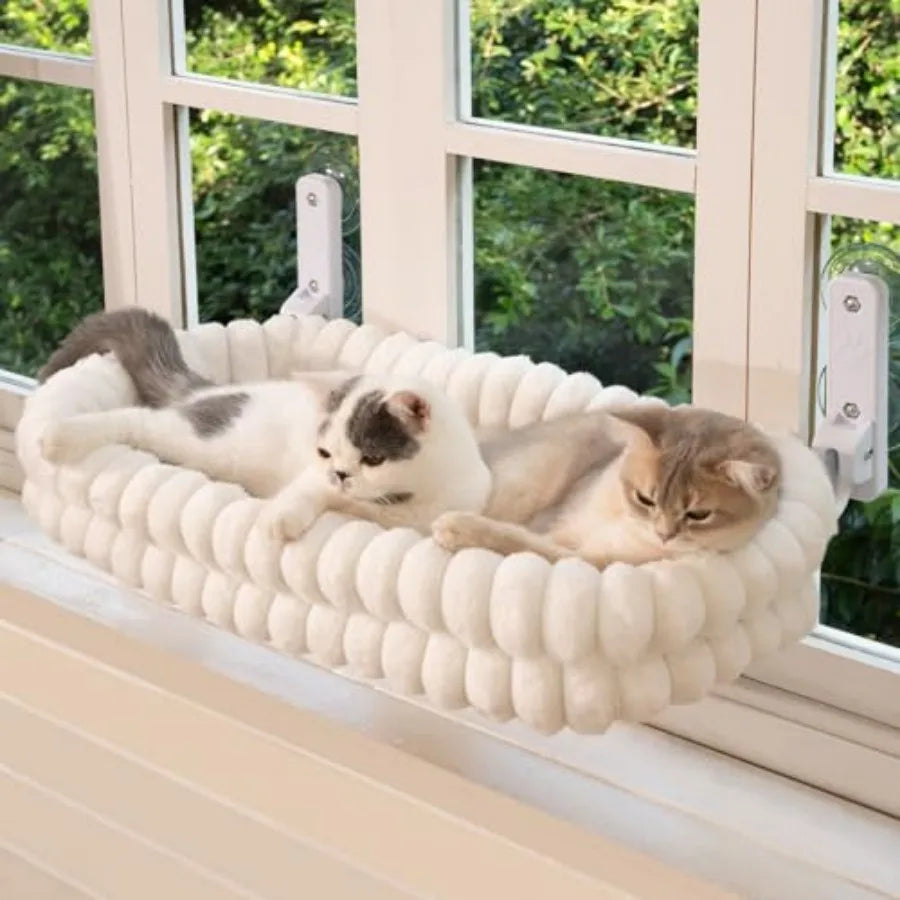 Window Perch for Indoor Cats.  Hammock for Window with Reversible Cushion,  Foldable Cat Window Bed for Cats and Kittens.