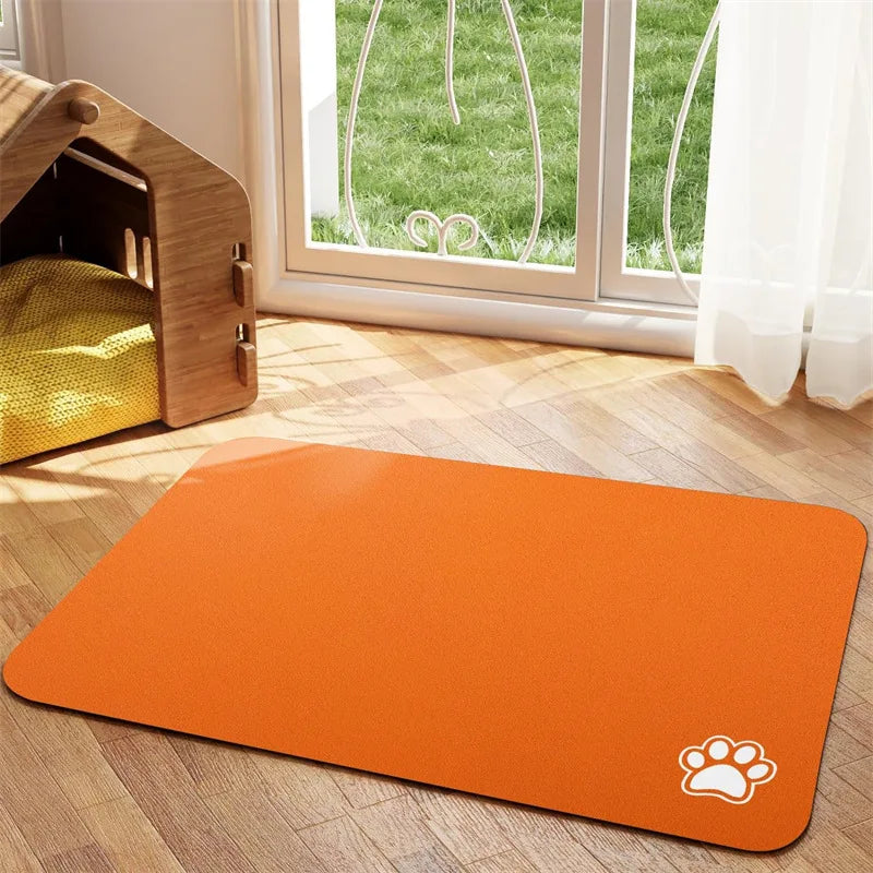 Absorbent Pet Feeding Mat for Dog and Cat Food and Water.