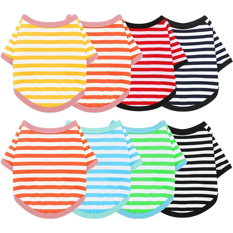 Stripe Dog T-shirt for Small & Medium Dogs, Cats and Puppies.