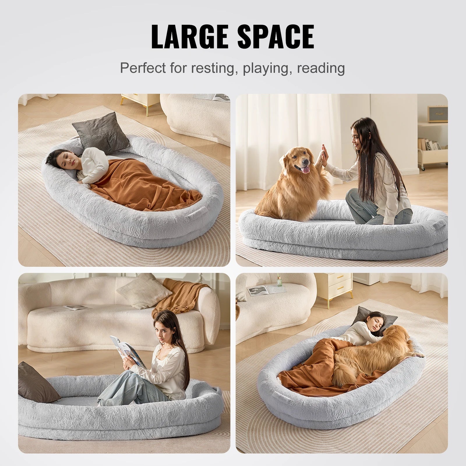 Human Dog Bed for Adult Human and  Dog in Dog Bed to bond.
