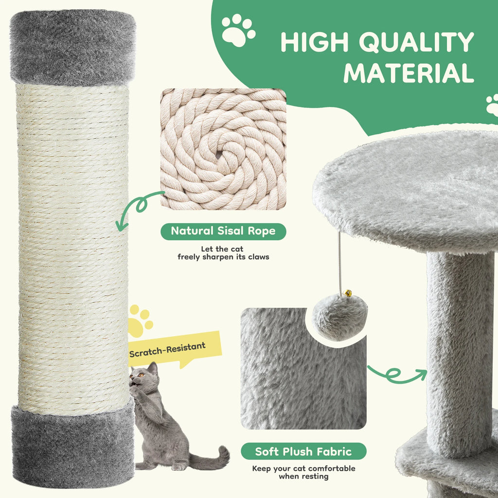Cat Tree Tower for Pet Furniture, Scratching Posts, and House for Indoor Cats.
