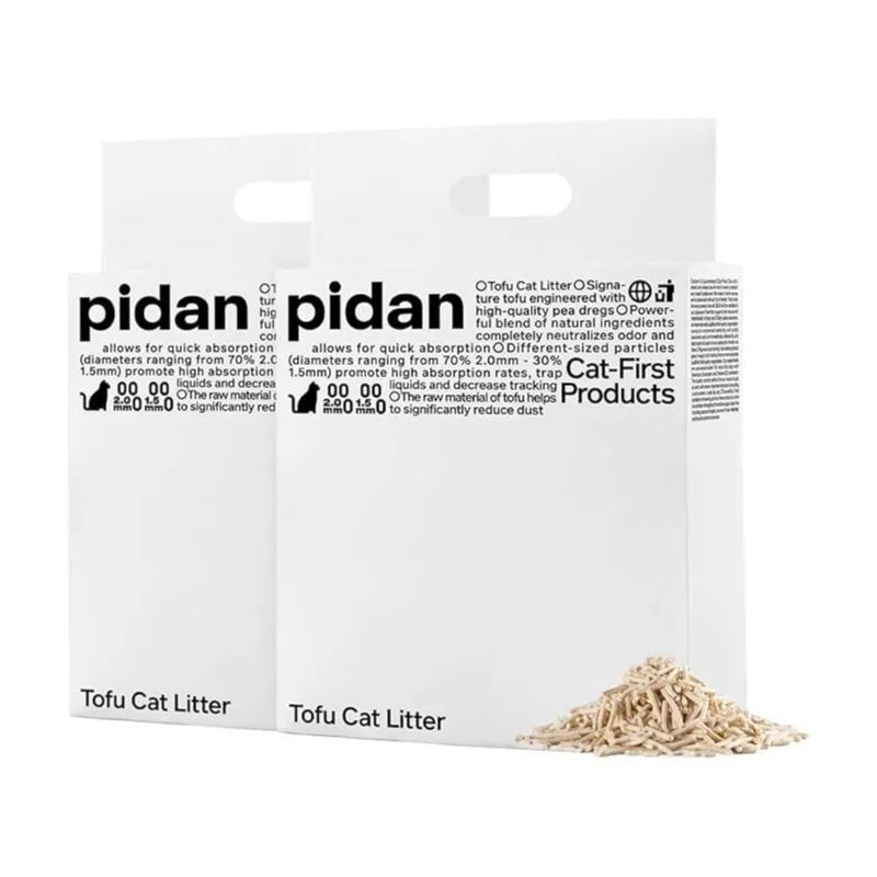 pidan Tofu Cat Litter Clumping, Flushable, Ultra Absorbent and Fast Drying, 100% Natural Ingredients. Litter Solubility in Water,