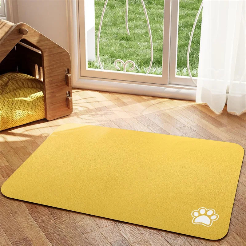 Absorbent Pet Feeding Mat for Dog and Cat Food and Water.