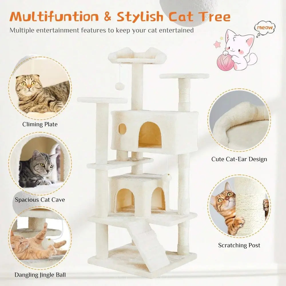 Cat Tree Tower For Indoor Cats,  Has Scratching Post.