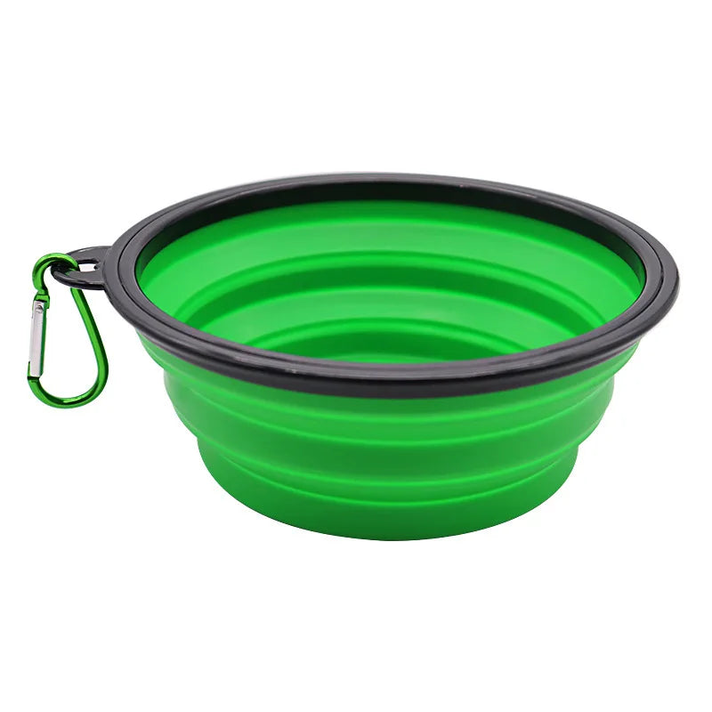 Folding Portable Silicone Dog Feeder Bowl 2 In 1 Pet Dispenser.