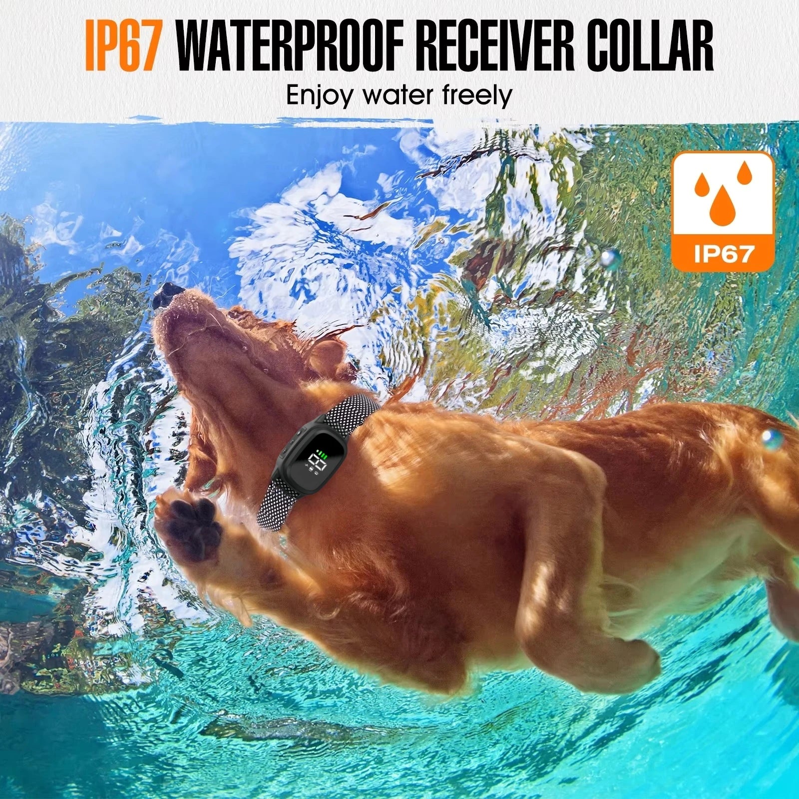 Waterproof Dog Bark Collar, Rechargeable Anti-Bark Collar for Small and Medium Dogs.