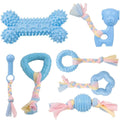 Durable Squeaky Dog Chew Toys - TPR Non-Toxic Puppy Teething Bones, Various Shapes to Satisfy Chewing Instinct.