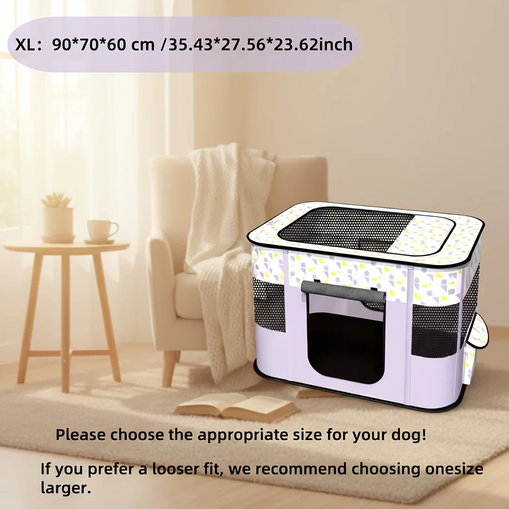 Foldable Rectangular Pet Cage (M/XL) for Dogs & Cats.    , Pet House & Playpen, Portable Tent Fence for Puppies & Kittens