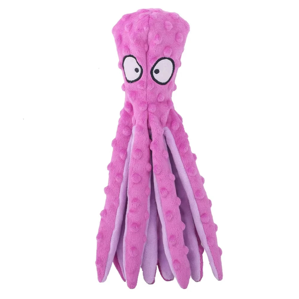 Dog Vocal Toys Octopus Non-stuffed Soft Plush Toy Puppy Educational Teething Chew Toys Pet Supplies for Small Medium Dogs