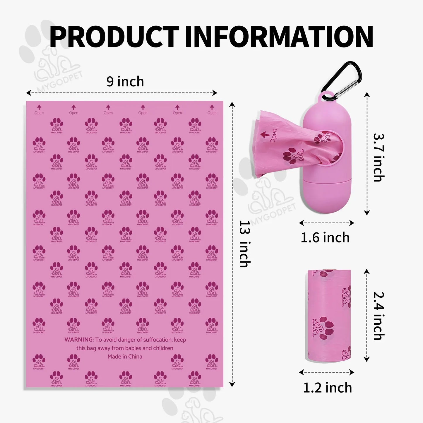 Dog Poop Bags Rolls with Dispenser 150 Count.