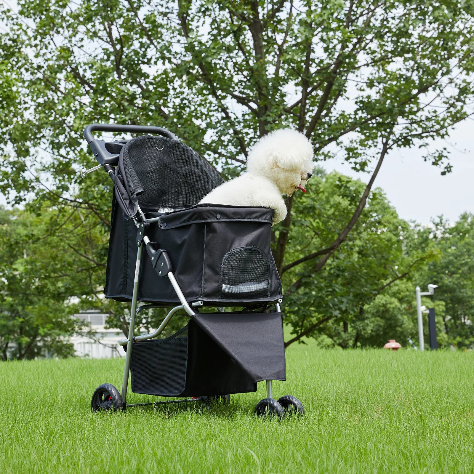 Stroller with 3 Wheels and Foldable for Small Dogs and Cats Stroller.