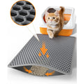 Cat Litter Mat 23.2x14.6 in Double Layer Litter Trapping Mat with Honeycomb Design for Scatter Control and Easy Cleanup. Has soft EVA material.