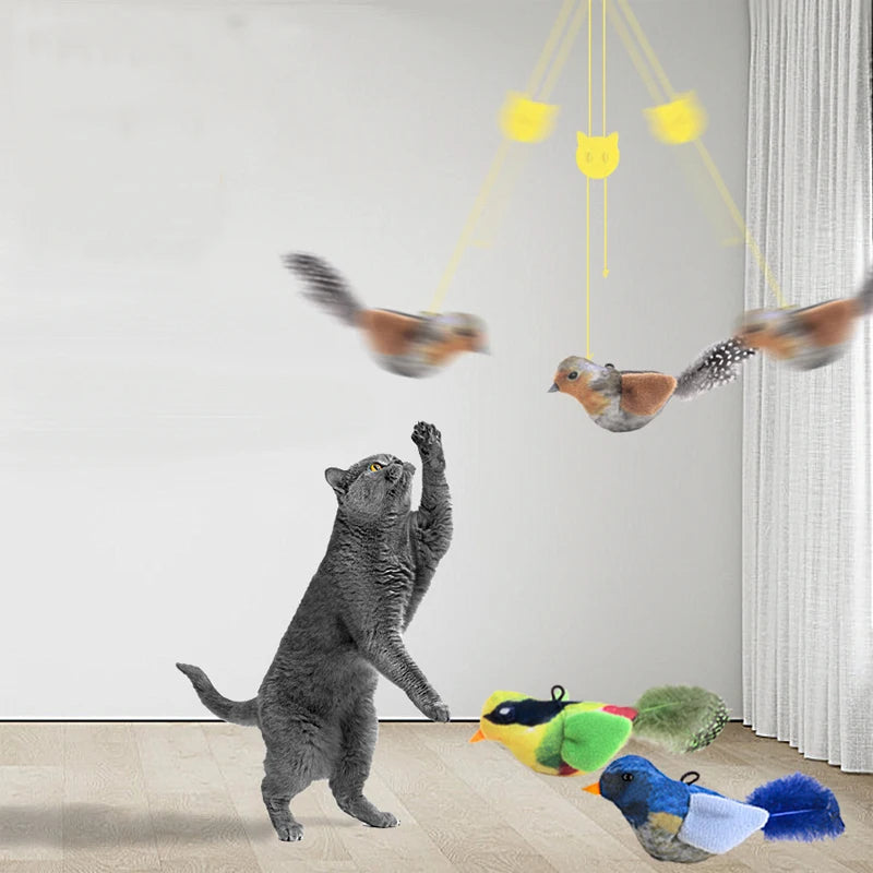 Lifelike Bird Simulation with Catnip Cat Teaser & Cat Toys.