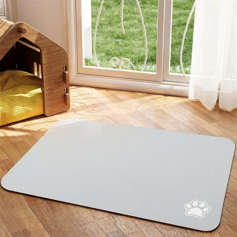 Absorbent Pet Feeding Mat for Dog and Cat Food and Water.