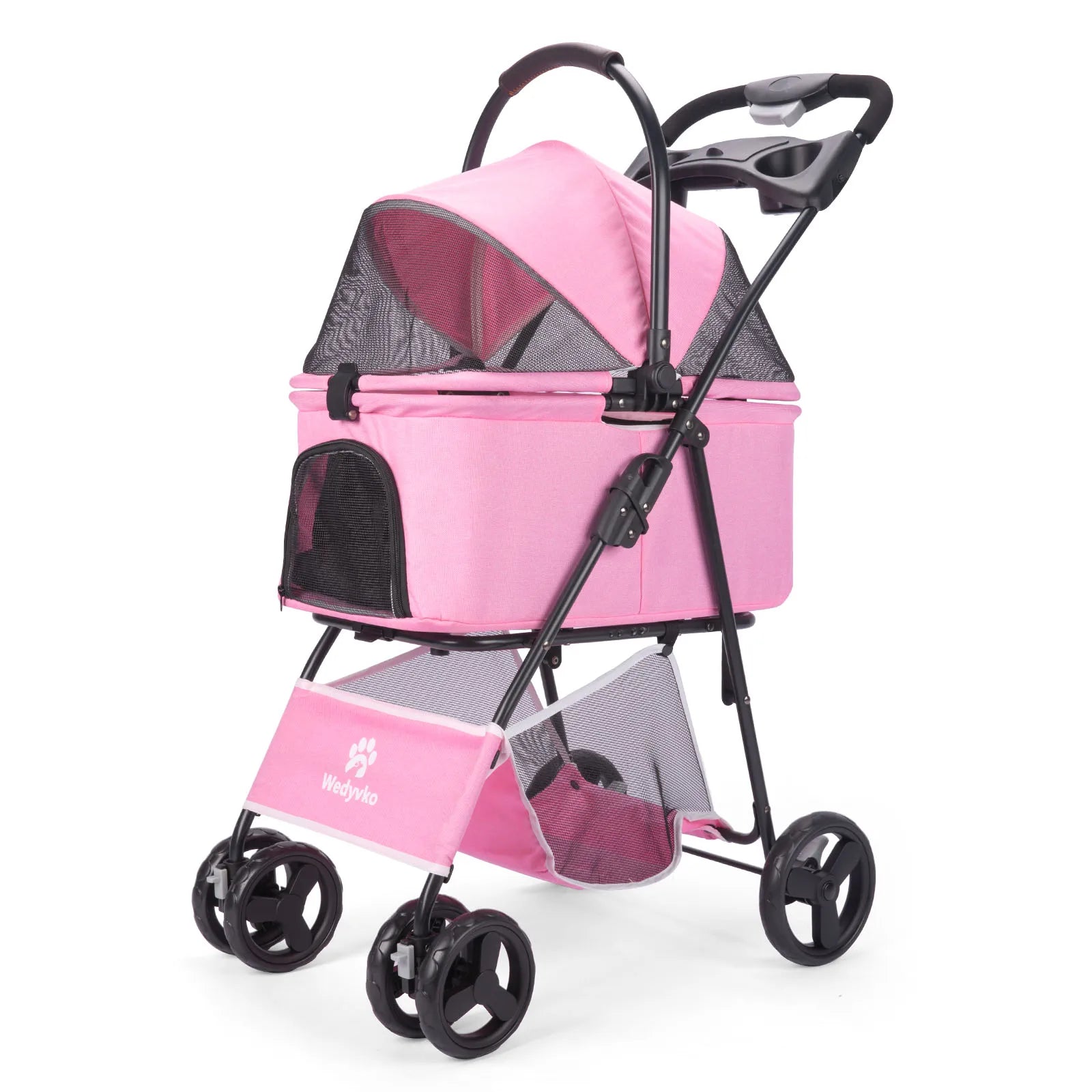 Pet Stroller with Removable Carrier, Folding Stroller for Dogs and Cats.