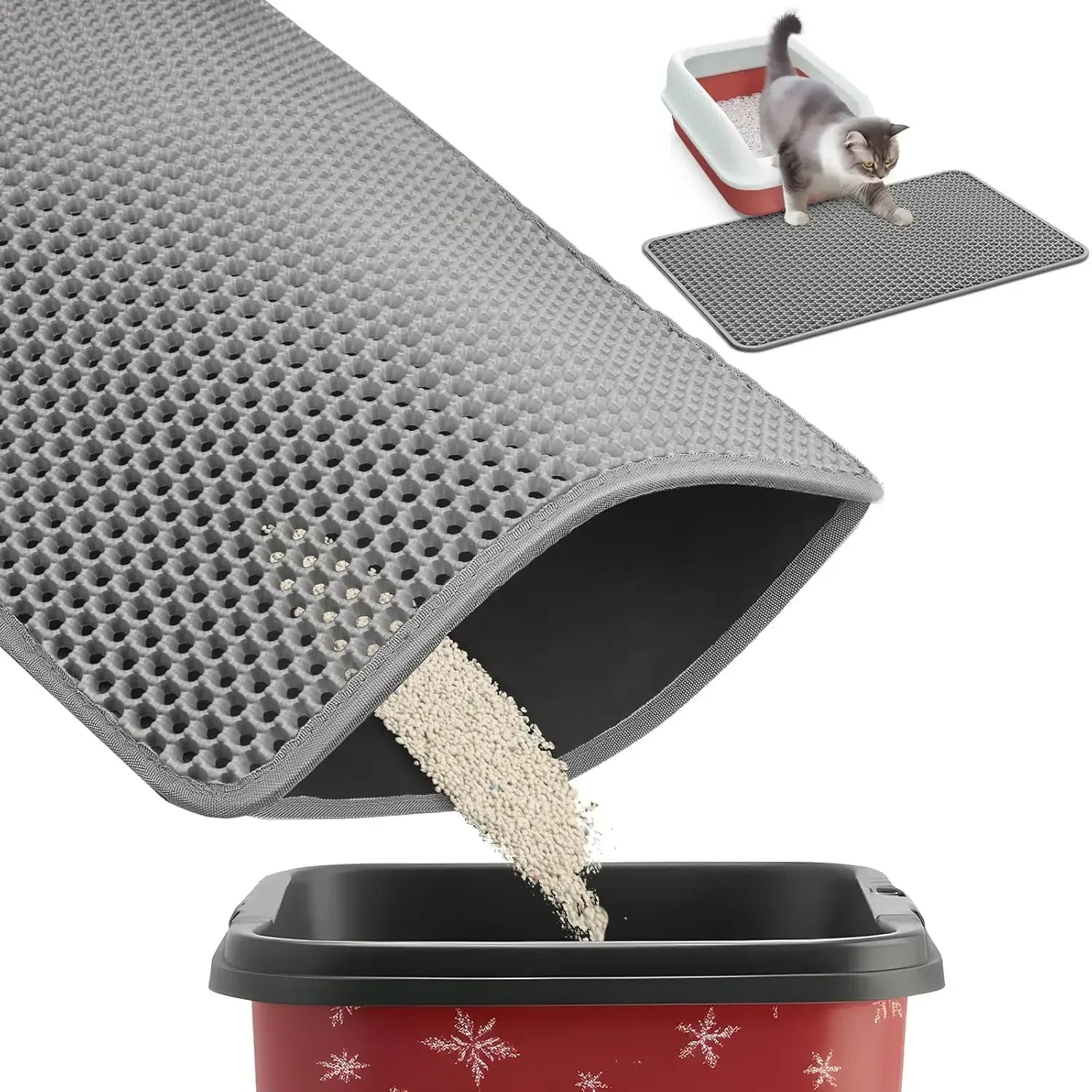 Ultra-Large Litter Box Mat with Double Layers.