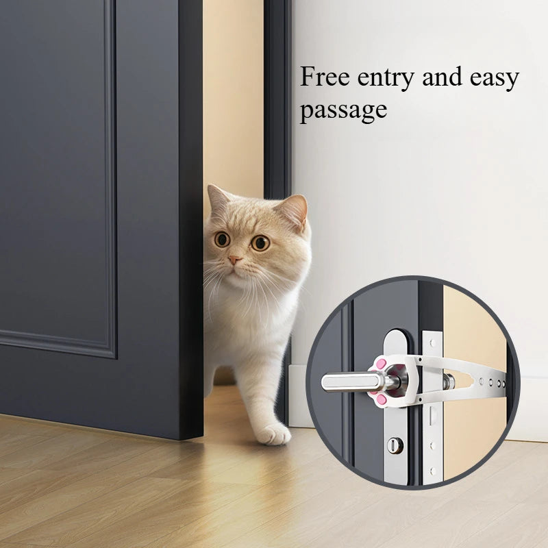 Cat Door Holder,  Latch Adjustable Dog Door Stopper.  Elastic Gate Lock,  Flex Latch Strap Keeps Dog Out From Entering Pet Gate.