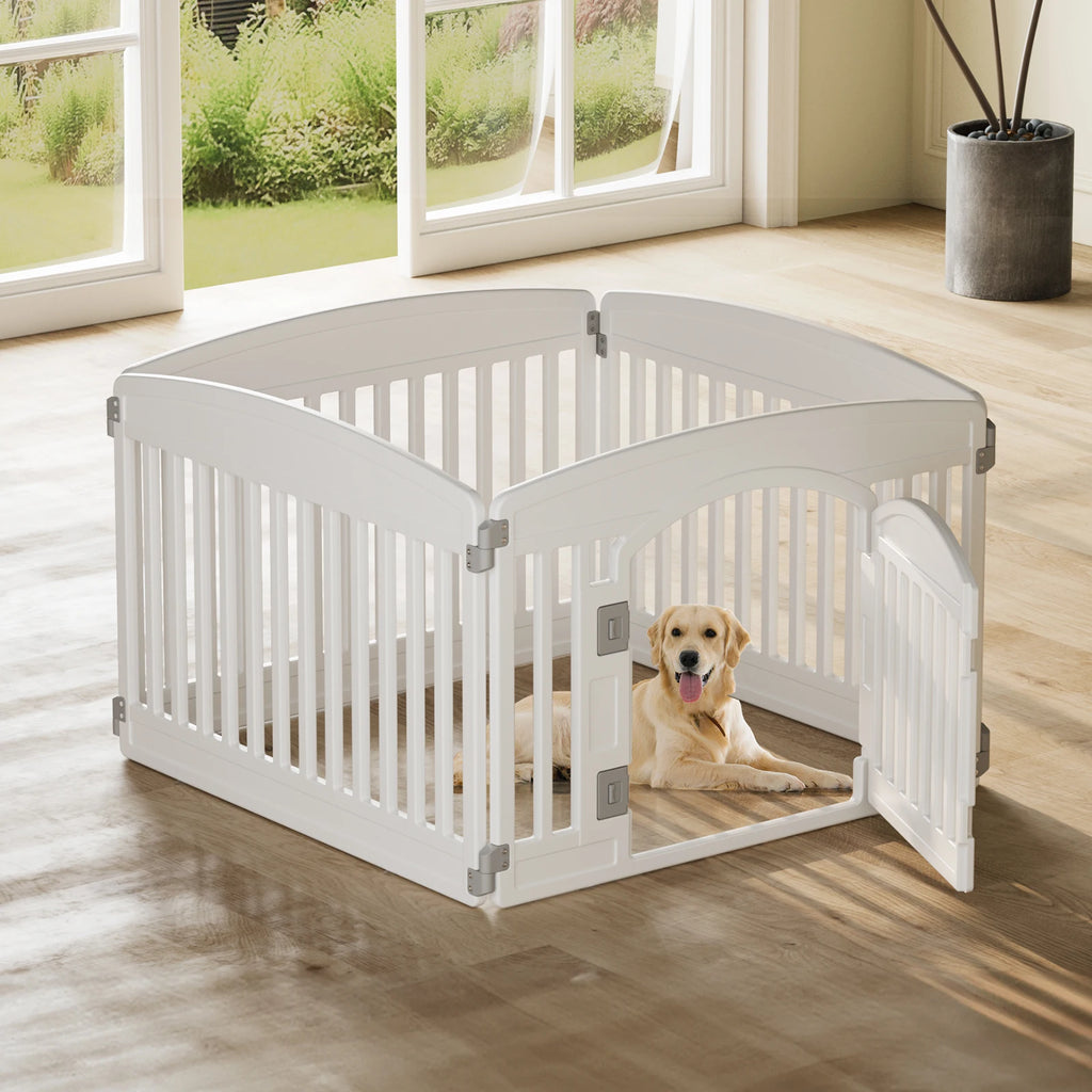 Plastic Dog Playpen 24 IN for Medium Dogs Indoor/Outdoor Folding Portable Puppy Playpen.