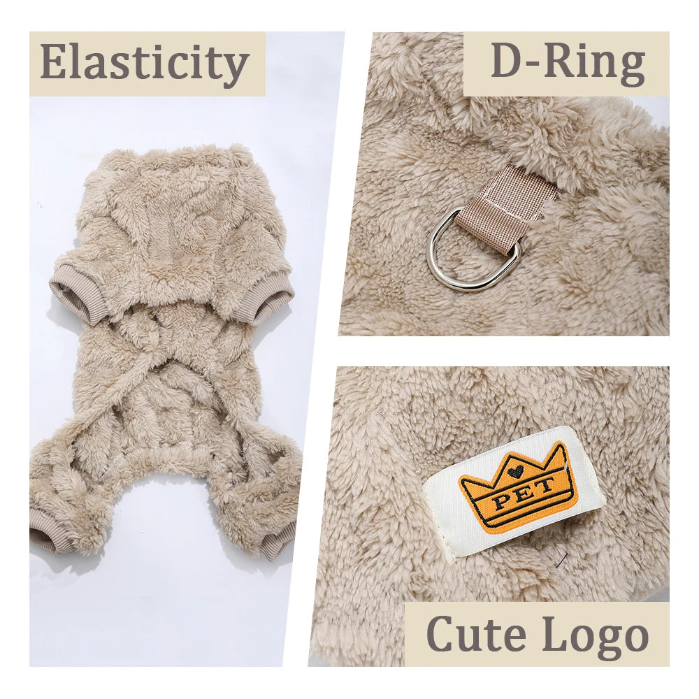 Winter Puppy Jumpsuits For Small Medium Dogs and Cats