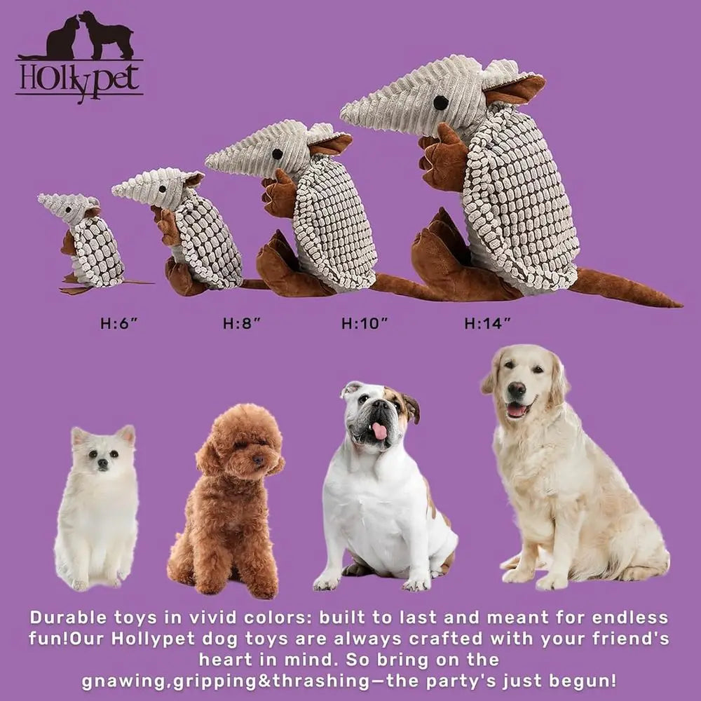 Armadillo-Inspired Squeaky Dog Toy.