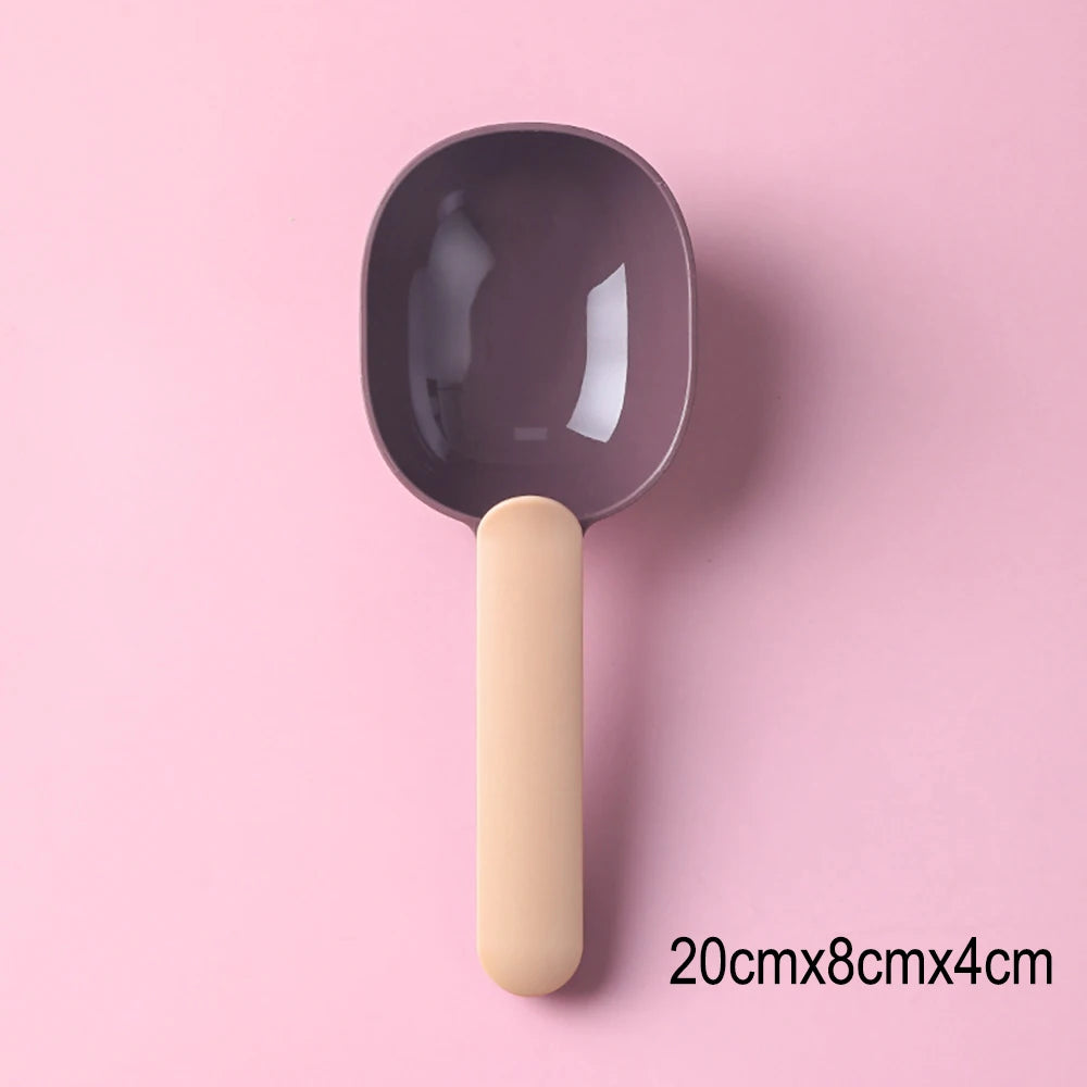 Pet Food Shovel with Sealing Bag Clip.  Handle Has Clip Built into it. For Dog and Cat Dry Food.