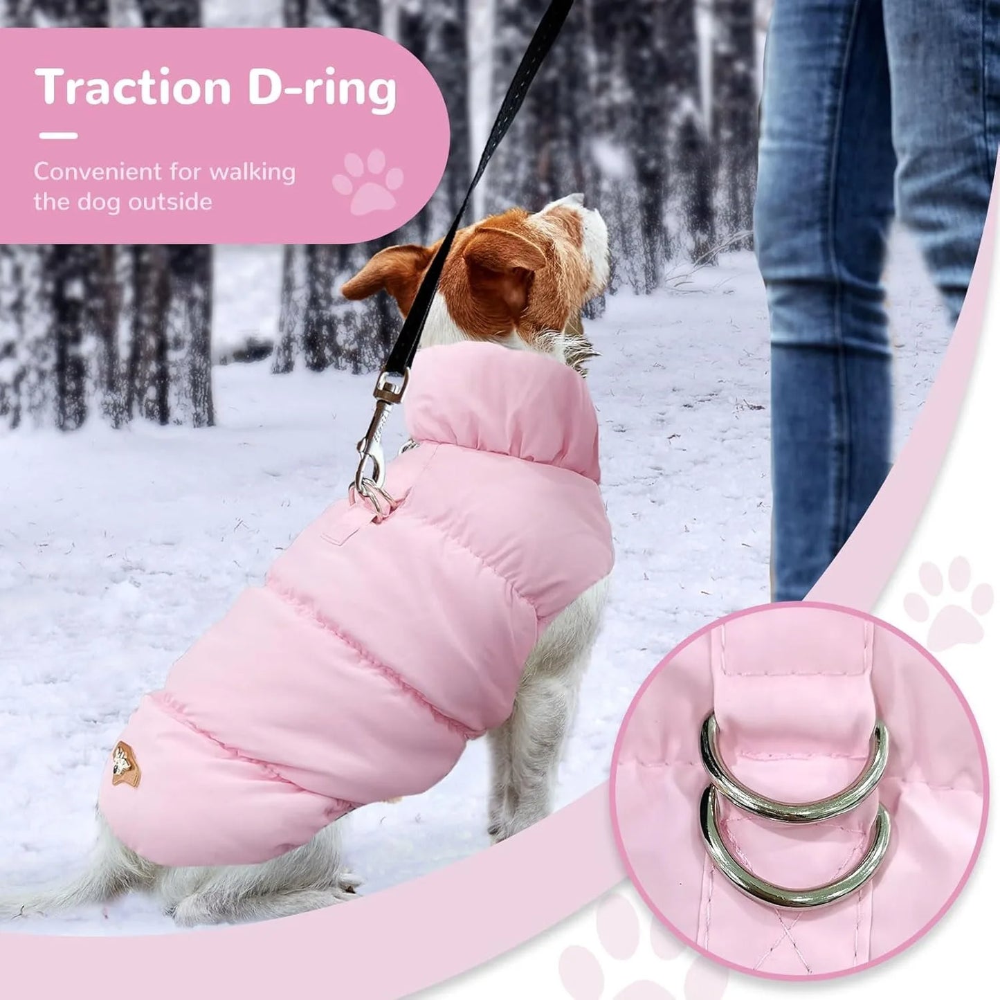 Lightweight Puffer Down Jacket for Small & Medium Dogs.