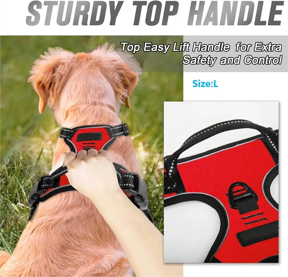 Dog Collar Harnesses Big Vests.  Sizes Small, Medium, Large and Extra Large Harnesses.