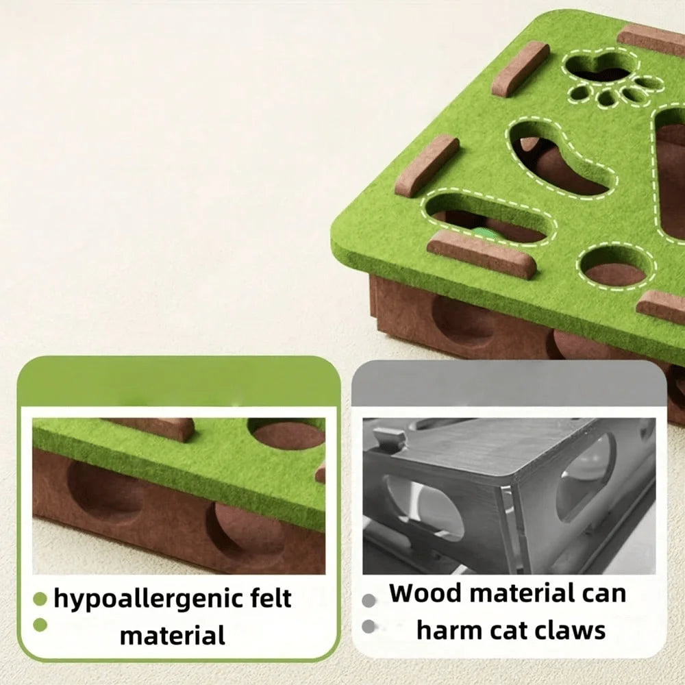 Interactive Cat Toy, Puzzle Toy With Maze Tunnel & Bell Ball.