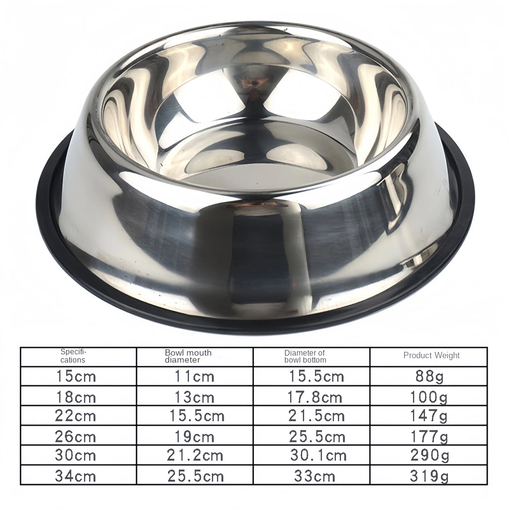 Pet Stainless Steel Feeding or Drinking Bowl.
