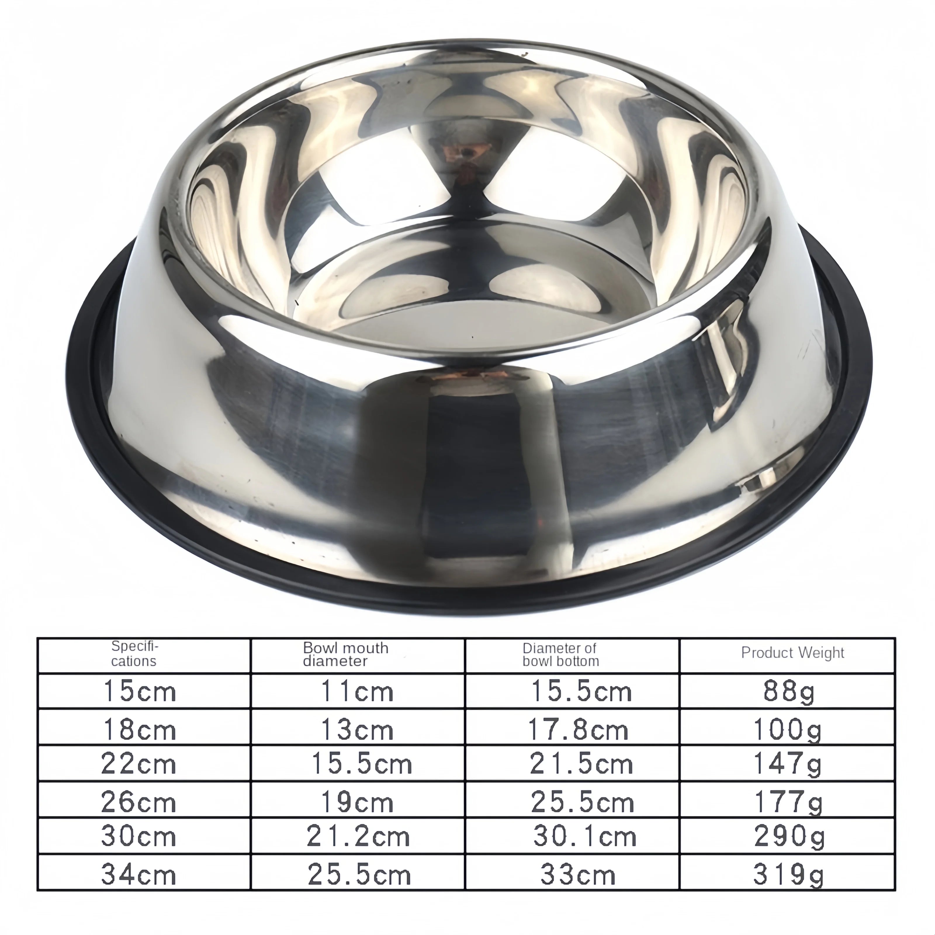 Pet Stainless Steel Feeding or Drinking Bowl.