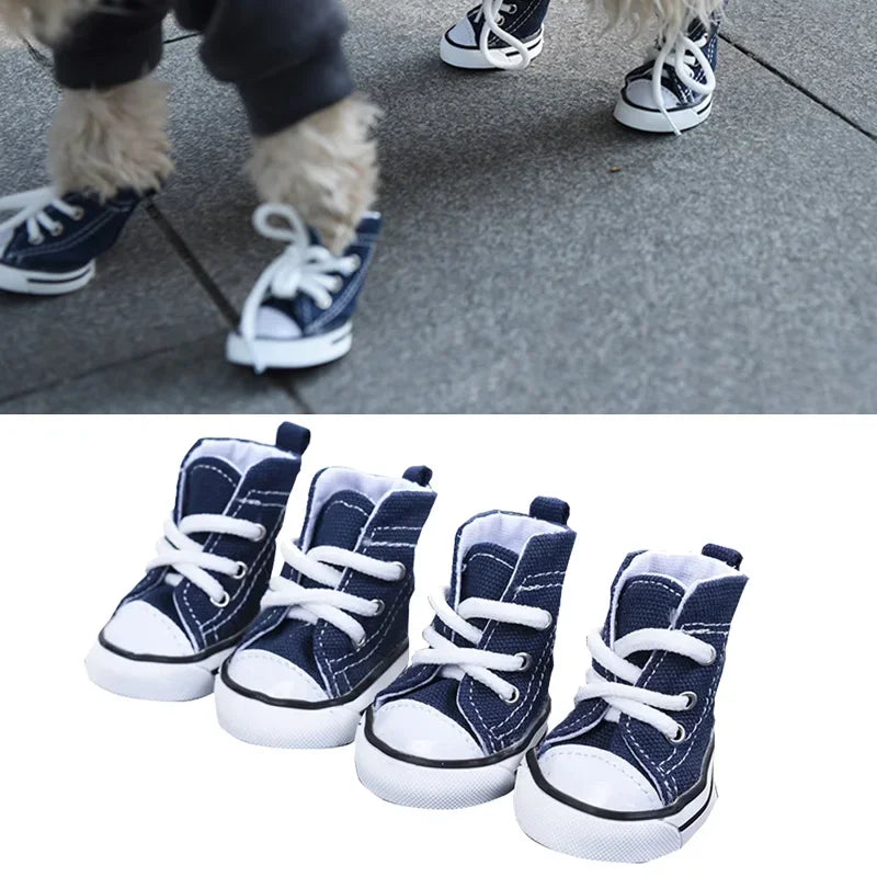New Pet Shoes Non-slip Wear Thickened Denim Canvas Summer Shoes Teddy Dogs and Cats Universal Outdoor Breathable.