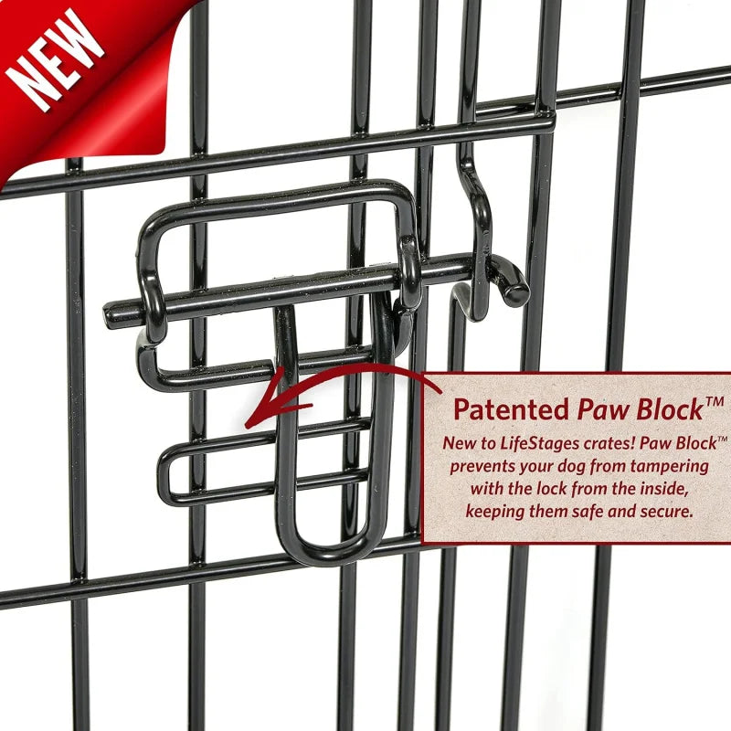 Folding Dog Crate-Large Breeds Heavy-Duty with Divider Panel.