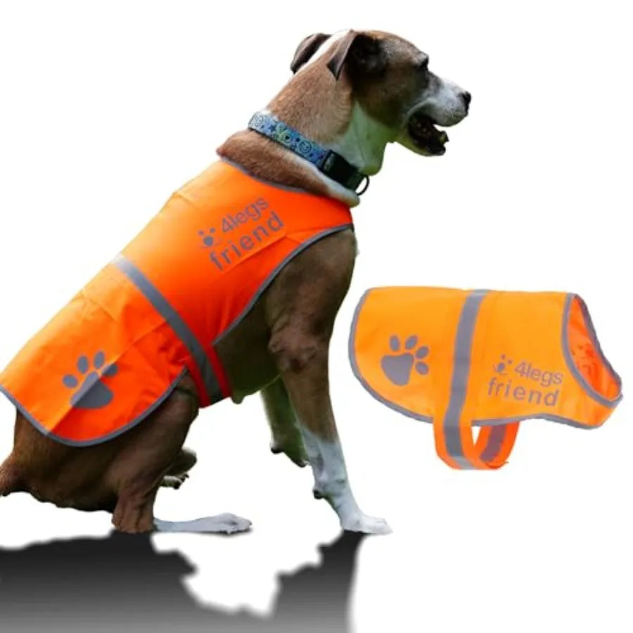 Reflective Blaze Orange Dog Vest with Hi-Visibility and Waterproof,