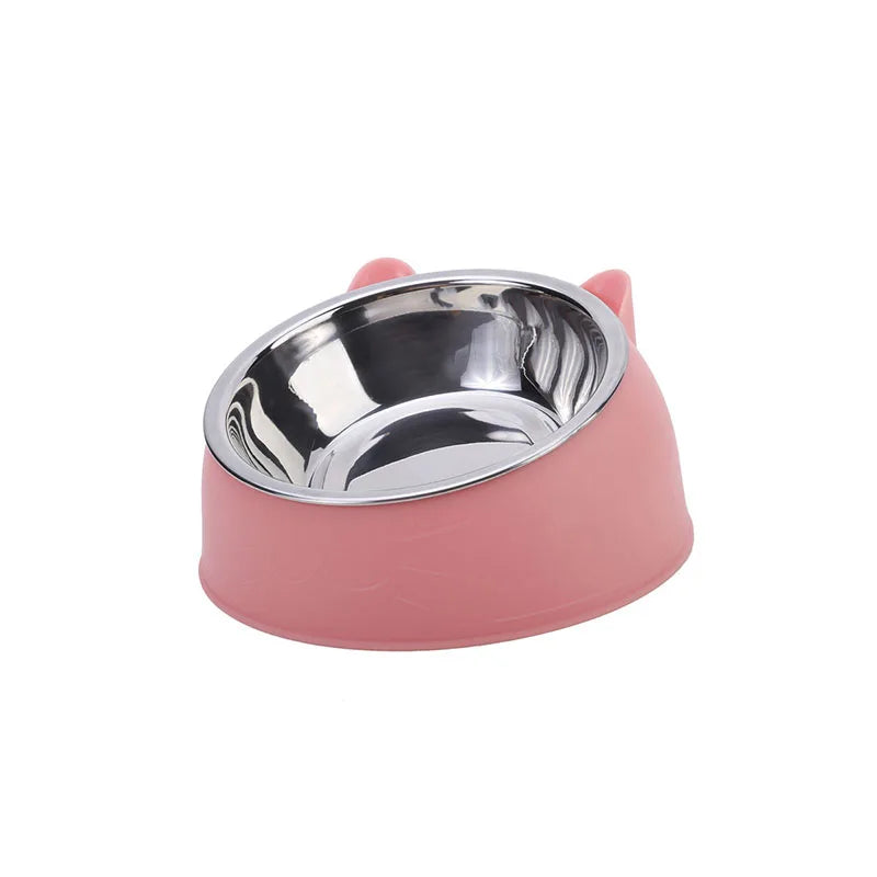 100 ML Pet Bowl 15 Degrees Raised, Non Slip Base, Drinking Water. Feeder Tilt to Safeguard Pet's Neck,