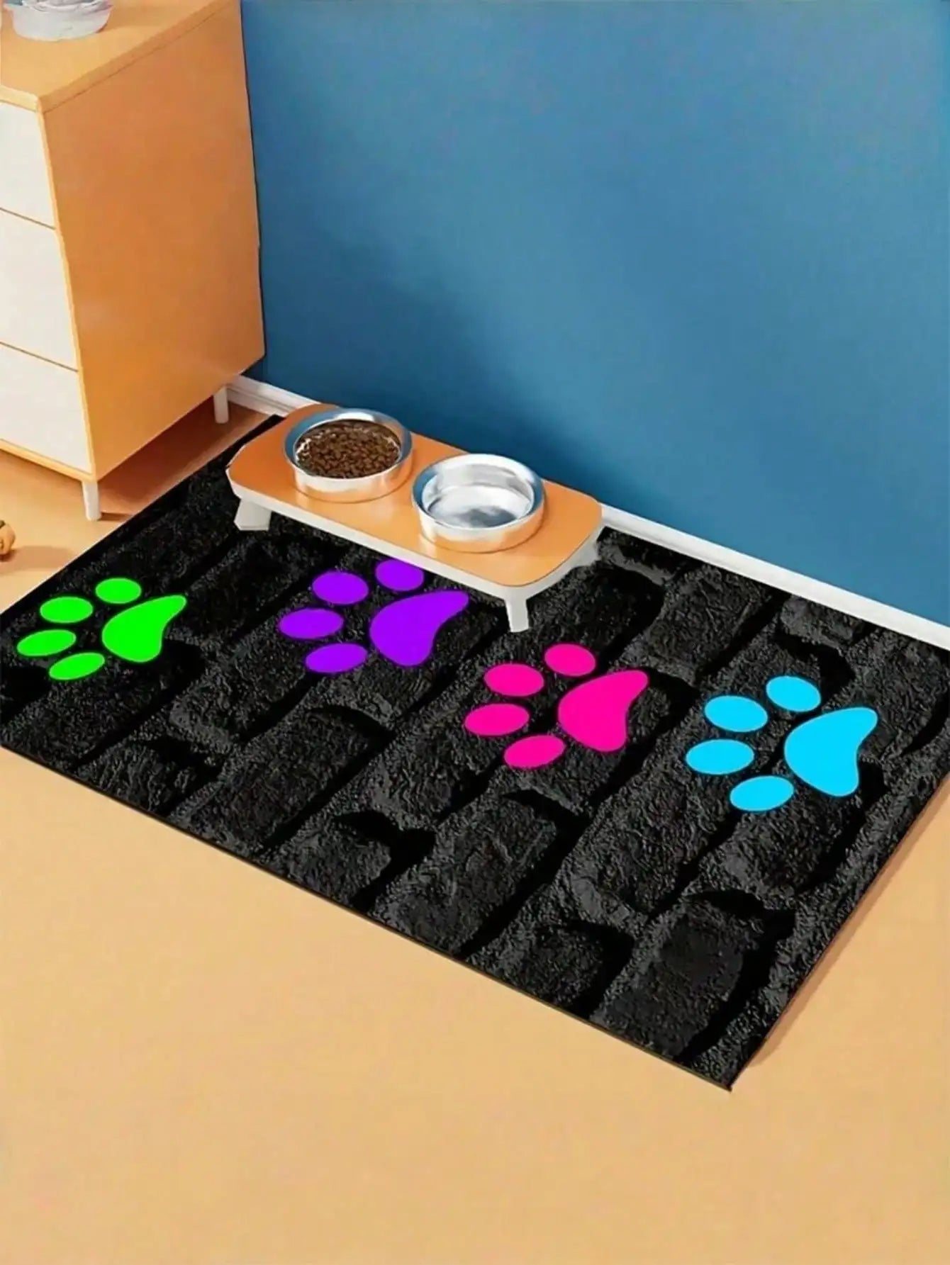 Paw Print Pad, Dog & Cat Small Feeding Mat.