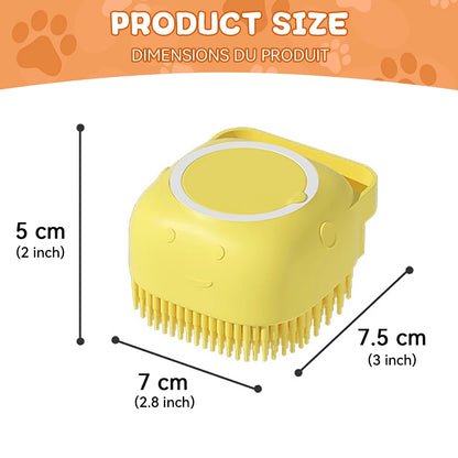 Pet Bathing Brush with Shampoo Dispenser.