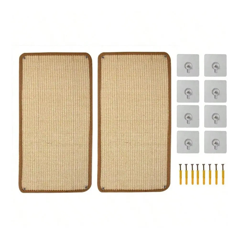 2 Sheets of Hemp Cat Scratchers for Cat Tower, Wall, etc.