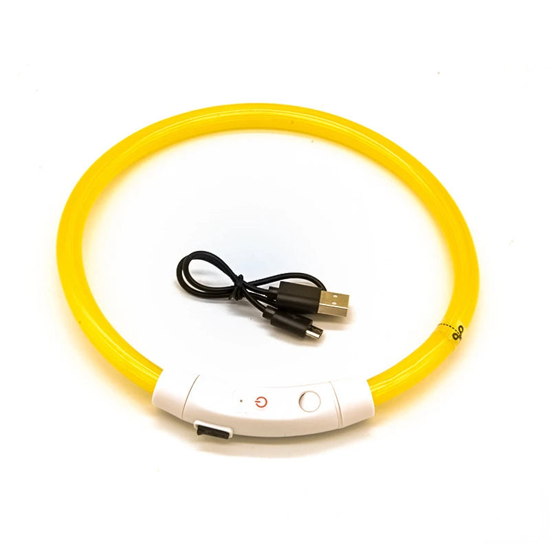 LED Pet Luminous Collar USB Charging Collar for Dog and Cat.