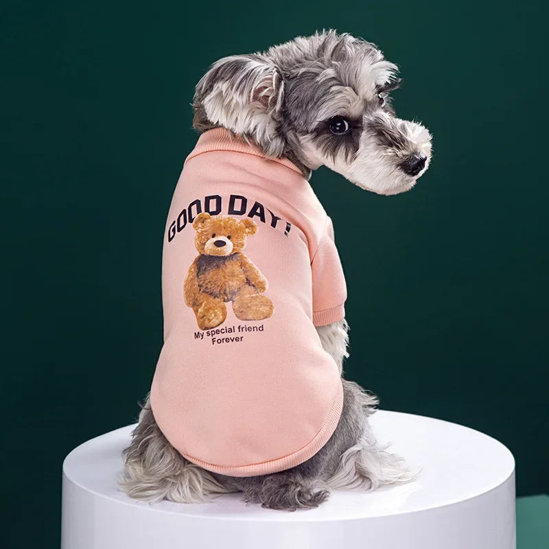 Dog and Cat Warm Pullover Sweatshirt with a Bear Pattern. Shirt for S/M Dog/Cat and Puppies.