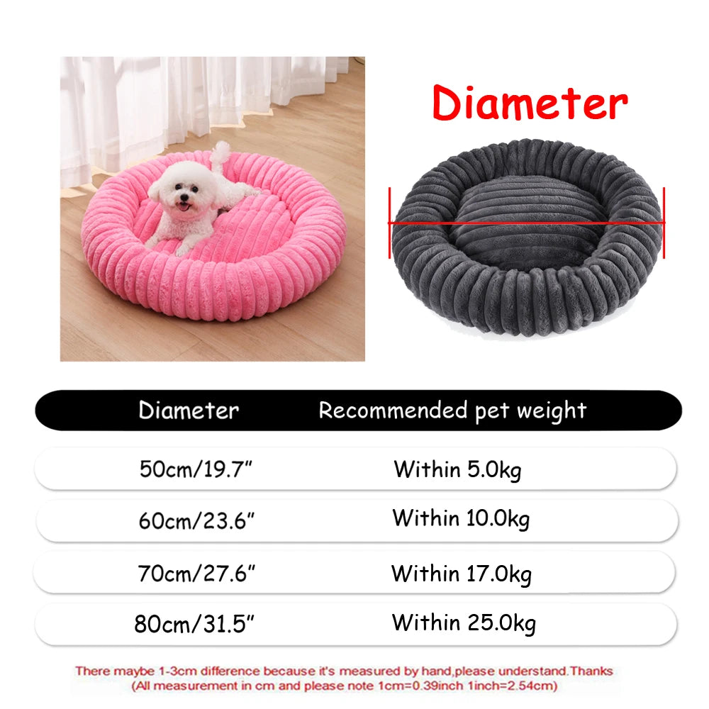 Round Winter Warm Pet Bed.