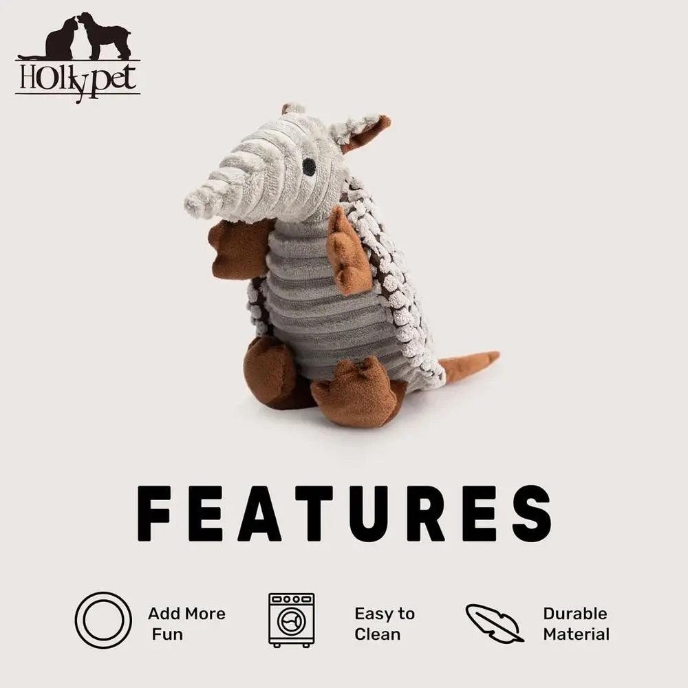 Armadillo-Inspired Squeaky Dog Toy.