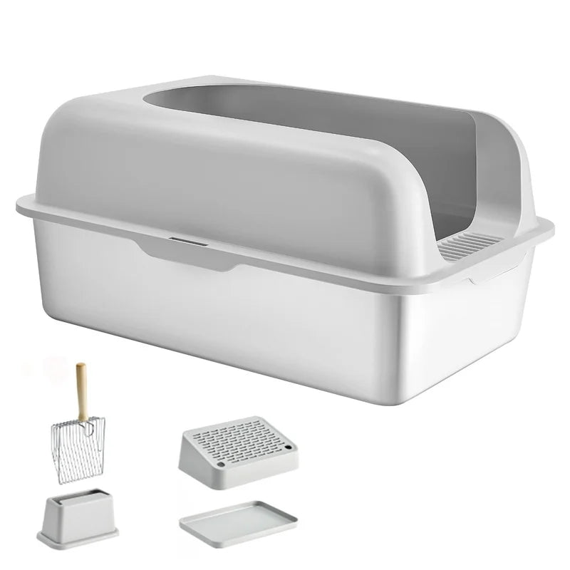 6-Inch Deep Cat Litter Box with Odor-Reducing Filtered Base.