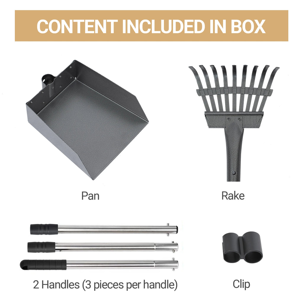 Dog Pooper Scooper, Dog Poop Tray and Rake Set.