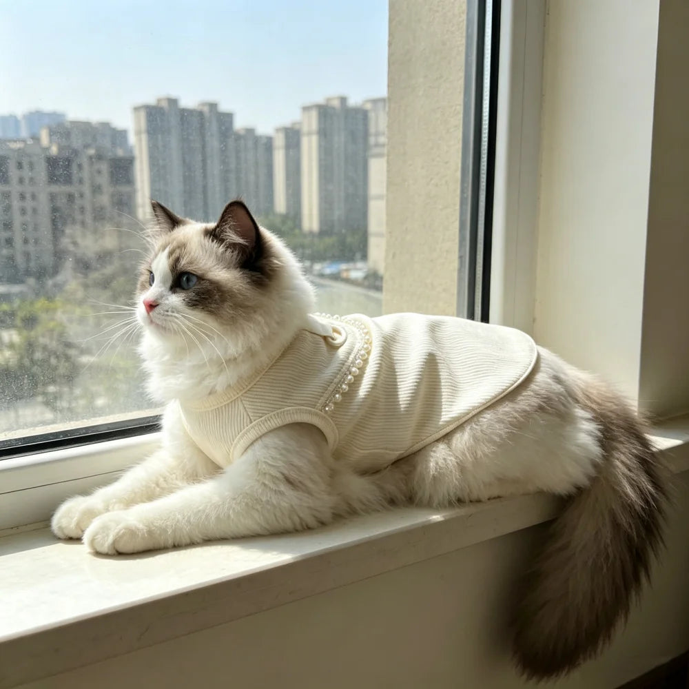 1 piece Spring and Summer Thin Pearl Pet Vest.