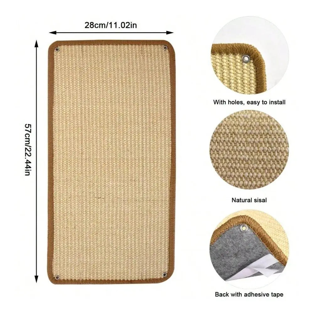2 Sheets of Hemp Cat Scratchers for Cat Tower, Wall, etc.