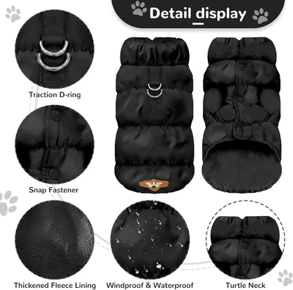 Lightweight Puffer Down Jacket for Small & Medium Dogs.