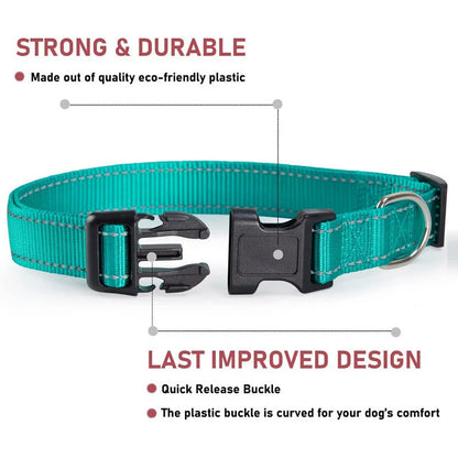 Adjustable Reflective Dog Collar Strap.