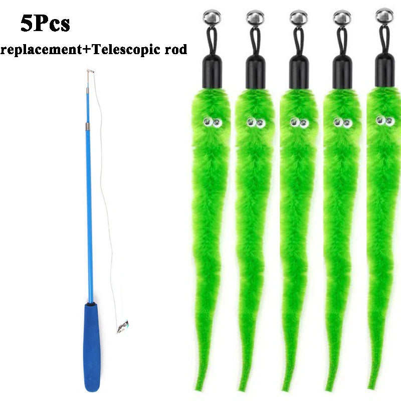 Replace Plush Cat Toy Worms, and Stick