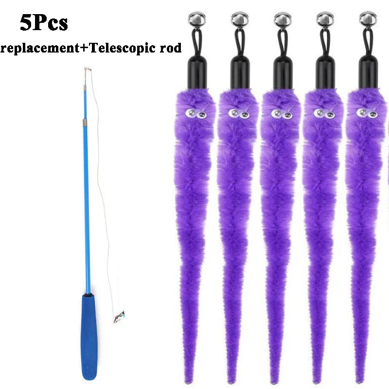 Replace Plush Cat Toy Worms, and Stick